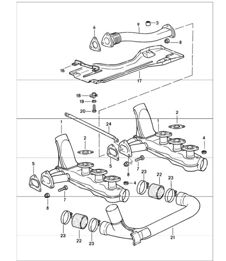 exhaust system 911 CARRERA 930.20/25/26 1987-89