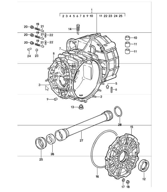 Diagram 302-02 Porsche 997 MKII Carrera C2 3.6L 2009>> Overdragen