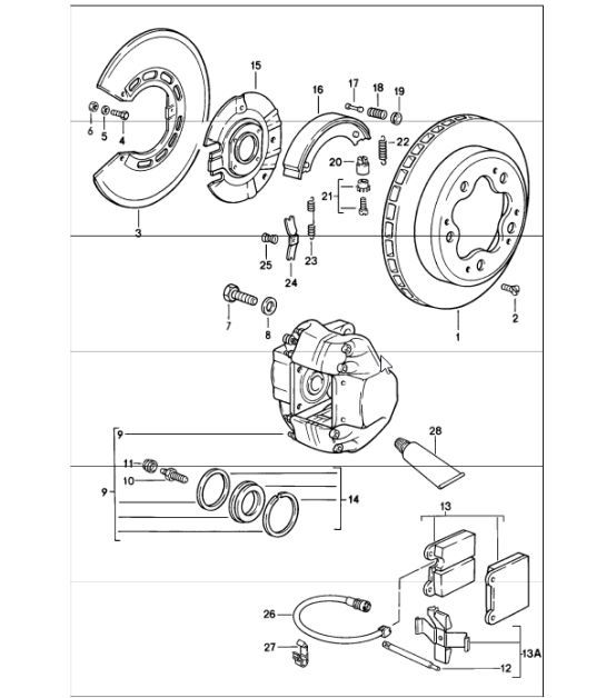 Diagram 603-00 Porsche Cayman T 718 2.0L Manual (300 Bhp) Ruote, freni