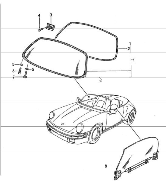 Diagram 805-10 Porsche 964 (911) (1989-1994) Carrosserie