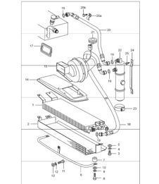 condensorleidingen accessoires en andere voorzijde 911 1987-89