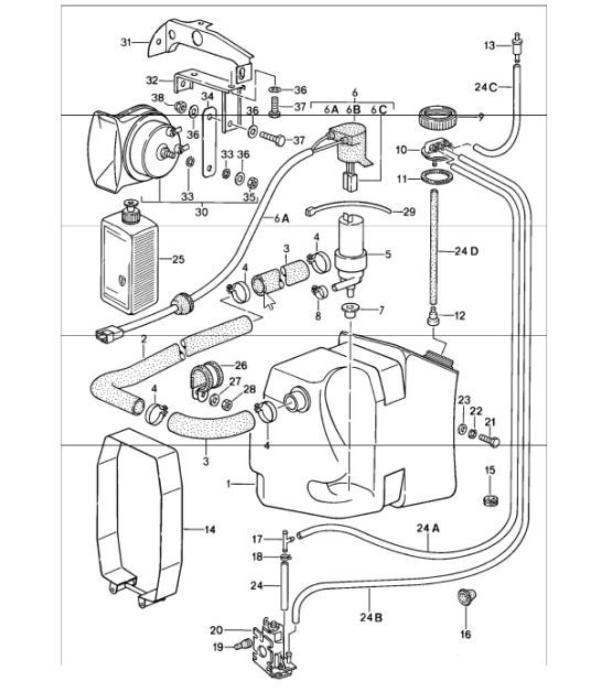 Diagram 980-20 Porsche Panamera S E-Hybrid V6 3.0L（416马力） 
