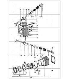 cylinder head, cylinder with piston 911 TURBO 1975-77