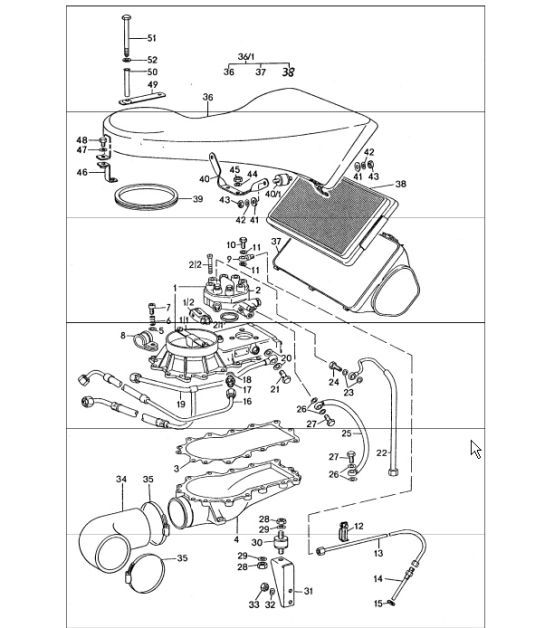 Diagram 107-00 Porsche Cayenne V6 3.6L Petrol 300Hp Engine