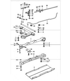 front axle, stabiliser, auxiliary support, light alloy 911 TURBO 1975-77