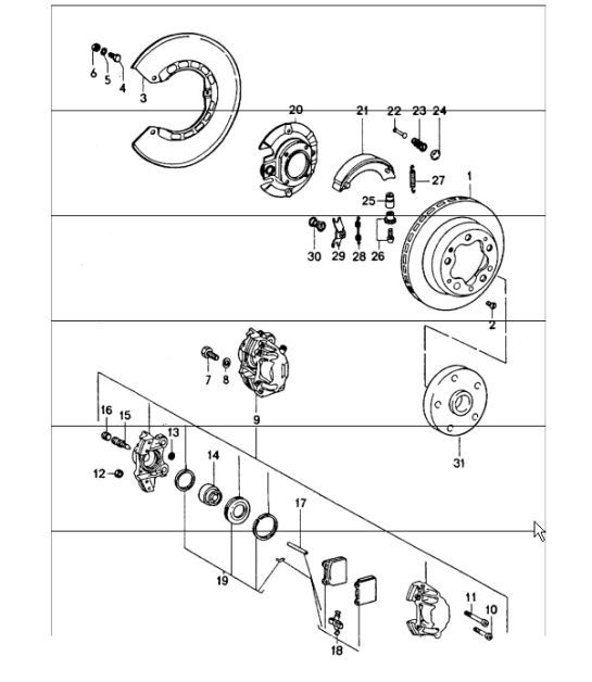 Diagram 603-00 Porsche Boxster 718 2.0L Manual (300 Bhp) Ruote, freni