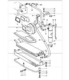 condizionatore, condensatore, linee anteriori 911 TURBO 1975-77
