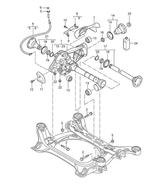 Diagram 305-10 Porsche Boxster Spyder 3.8L 2016 Transmission