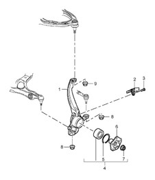 Roulement de pivot / Moyeu de roue Cayenne 9PA (955) 2003-06