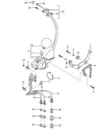 Meccanismo di controllo / Linea idraulica / Stabilizzatore (disinseribile, PR:0AG,0BJ) Cayenne 9PA (955) 2004&gt;&gt;
