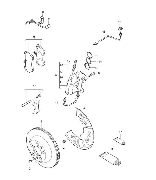 Diagram 602-00 Porsche Boxster S 981 3.4L 2012-16 车轮、制动器
