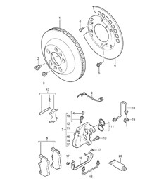 Disc brake / Rear axle  Cayenne 9PA (955) 2003-06