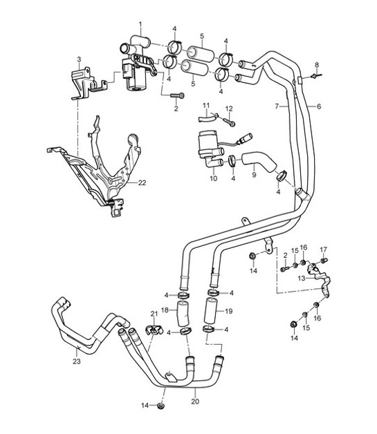 Diagram 813-23 Porsche Panamera Turbo V8 4.0L 4WD (550 ch) 