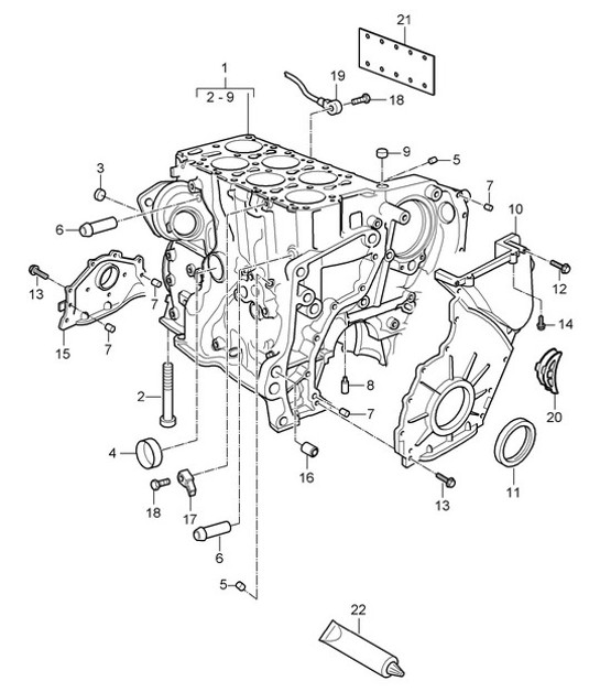 Diagram 101-040 Porsche 卡宴 Turbo S 4.5L 2006>> 引擎