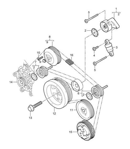 Diagram 102-060 Porsche Boxster S 981 3.4L 2012-16 Engine