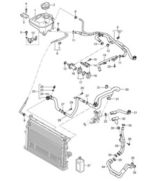 Sistema de refrigeración de refrigerante / Tanque de expansión de refrigerante (PR:D5X) Cayenne 9PA1 (957) 3.6L 2007-10