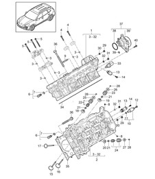 Cylinder head / Vacuum pump (Model: CURA,CUR, CXZA,CXZ) Cayenne 92A (958) 3.6L 2011-18