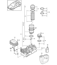 Filtro olio/Console/Radiatore olio (Modello: CUDB,CUDC) Cayenne 92A (958) 4.2L DIESEL 2011-18