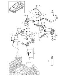 燃油收集管/高压喷油器/高压泵 (型号：CURA,CUR, CXZA,CXZ) 卡宴 92A (958) 3.6L 2011-18