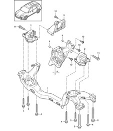 Matériel de levage moteur - INFÉRIEUR - (Modèle: CURA,CUR, CXZA,CXZ) Cayenne 92A (958) 3.6L 2011-18