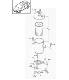 Fuel system / Fuel line / Fuel filter (PR:2G0) Cayenne 92A (958)  DIESEL 2011-18