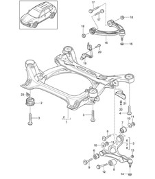 Suspension sub-frame / Wishbone / Headlight range control / Level sensor Cayenne 92A (958) >>2014