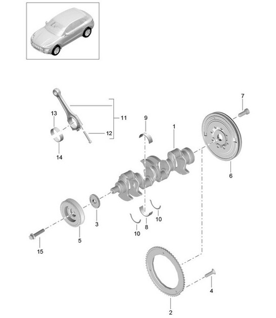 Diagram 102-020 Porsche Macan（95B）MK1（2014-2018） 引擎