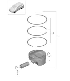 Piston / Piston ring (Model: CTMA,CTM, CTLA,CTL, DCNA,DCN, DHKA,DHK) 95B.1 Macan 3.0L / 3.6L 2014-18