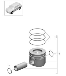 Piston / Segment de piston (Modèle : CDUD,CTBA, CTBB,CTBC) 95B.1 Macan 3.0L Diesel 2014-18