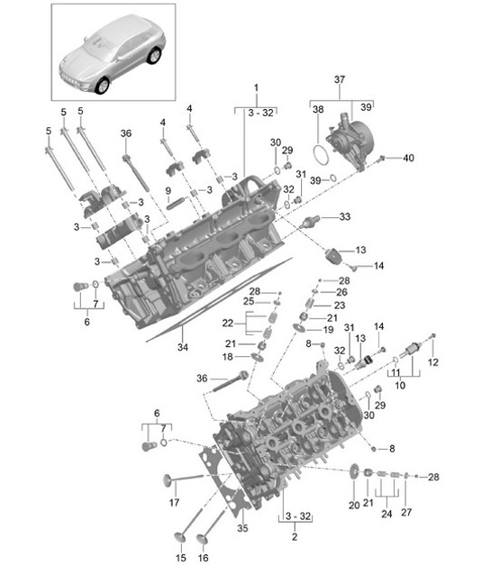 Diagram 103-000 Porsche Panamera 4 E-Hybrid V6 2.9L 4WD 