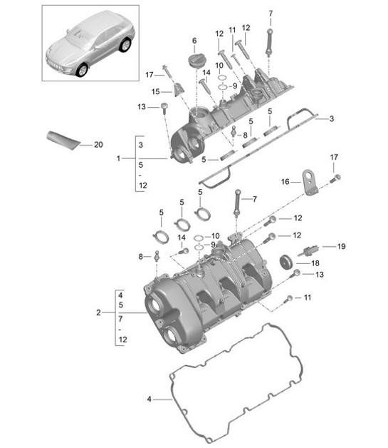 Diagram 103-015 Porsche Cayenne 9PA1 (957) 2007-2010 Engine