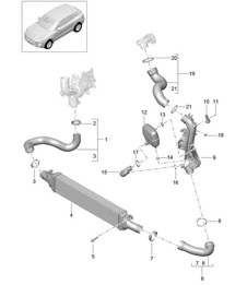 Ladeluftkühler / Druckrohr (Modell: CNCC,CNC, CYNA,CYPA, CYP,CYNB) 95B.1 Macan 2.0L 2014-18