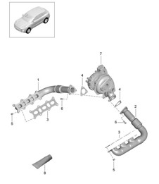 Abgasanlage / Abgaskrümmer (Modell: CDUD,CTBA, CTBB,CTBC) 95B.1 Macan 3.0L Diesel 2014-18