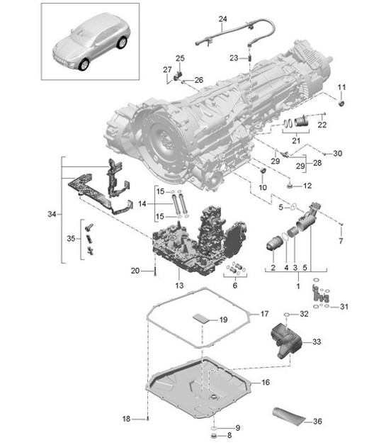 Diagram 320-010 Porsche Boxster 25 Years 718 4.0L Manual (400 Bhp) Trasmissione