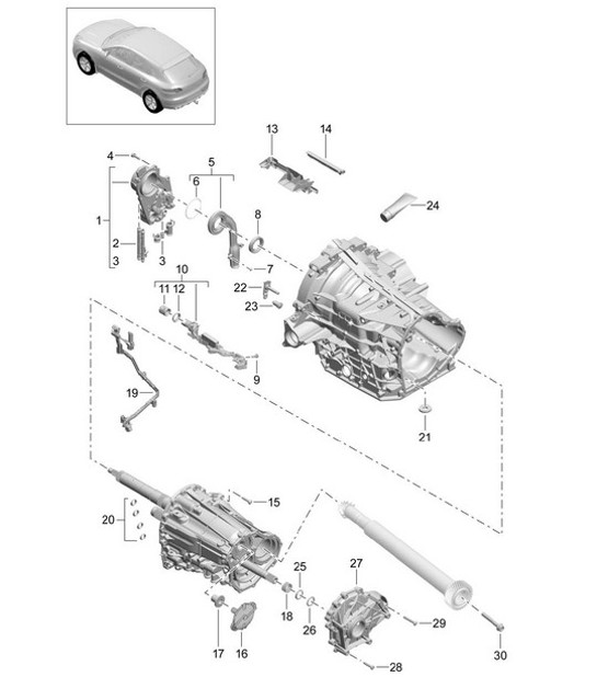 Diagram 340-001 Porsche 991 Carrera C4 3.4L（350马力） 传播