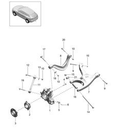 Rear axle / Wheel carrier / Wheel hub / Wishbone / Track rod 95B.1 Macan 2014-18