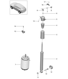 Molla pneumatica / Ammortizzatore completo (PR:1BK) 95B.1 Macan 2014-18