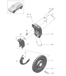 Disc brake / Front axle 95B.1 Macan 2014-18