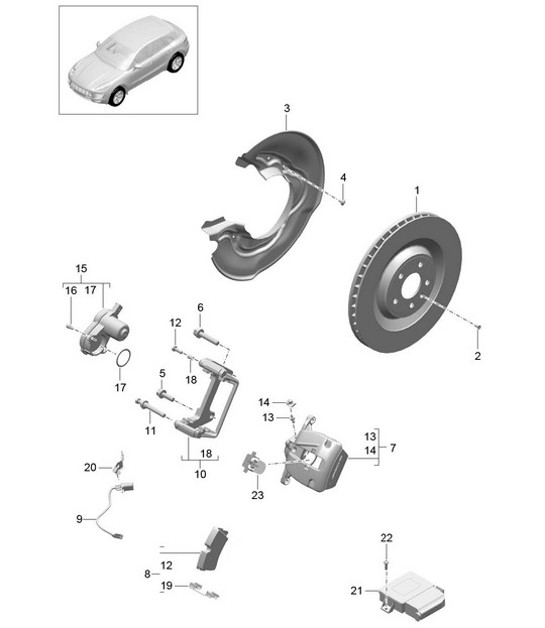 Diagram 603-000 Porsche Boxster GTS 718 4.0L Manual (400 Bhp) Wheels, Brakes