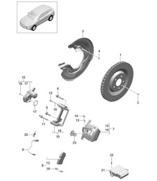 Disc brake / Rear axle 95B.1 Macan 2014-18