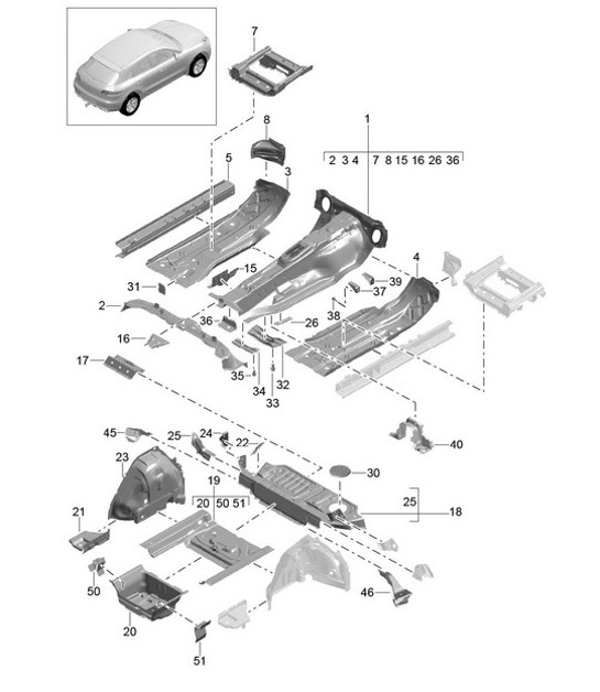 Diagram 801-020 Porsche  