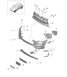 Paraurti anteriore - Pacchetto GTS e Sport Design (PR:2D1,2D2, 2D5,2D6) - 95B.1 Macan 2014-18