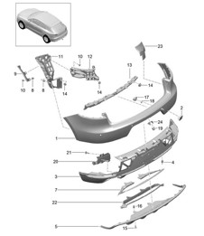 Paraurti posteriore - Pacchetto Sport Design e GTS (PR:2D1,2D2, 2D5,2D6) - 95B.21 Macan 2014-18