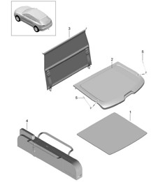 Kofferraumabdeckung / Netztrennwand / Zubehör / Gepäckraummatte 95B.1 Macan 2014-18