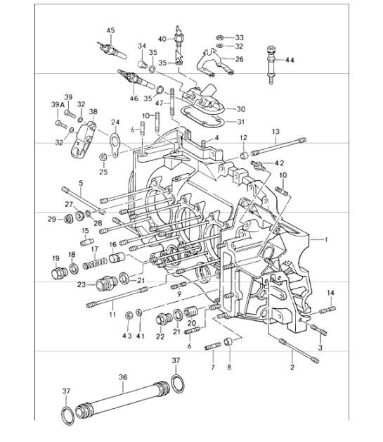 Diagram 101-05 Porsche Boxster 986 2.5L 1997-99 Engine