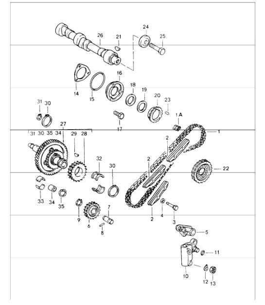 Diagram 103-17 Porsche Boxster 986/987/981 (1997-2016) Engine