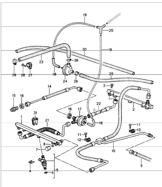 Diagram 107-05 Porsche 968 涡轮增压 S 3.0L 1993-94 