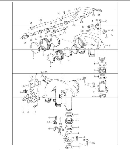 Diagram 107-10 Porsche Boxster 986/987/981 (1997-2016) Motor