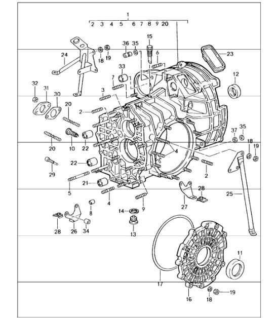 Diagram 302-00 Porsche Boxster S 718 2.5L Schaltgetriebe (350 PS) Übertragung