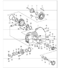 tiptronic differential, differential housing 964 CARRERA 2 A50.01/02/03 1990-94
